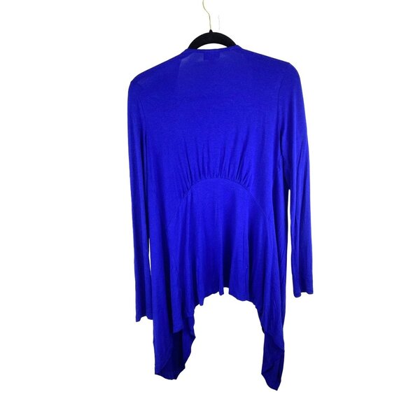 Massimo XS Vibrant Blue Open Front Cardigan With Long Sleeves & Asymmetric Hem - Picture 2 of 10